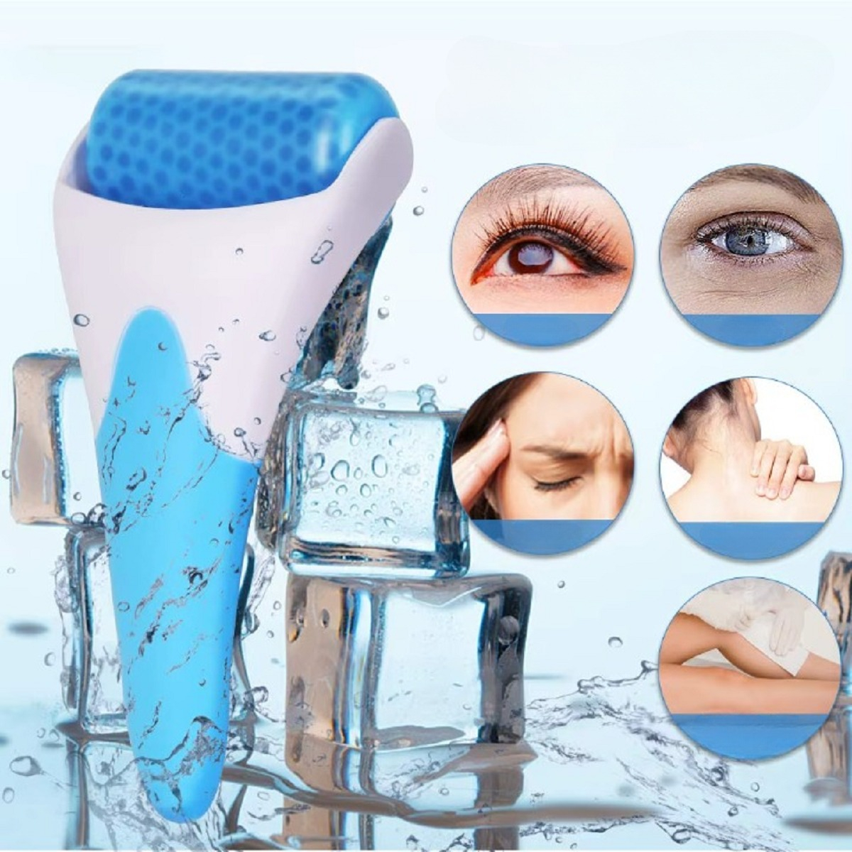 SET 4 MASAJEADOR RODILLO HIELO FACIAL REAFIRMA PIEL LAU - 8