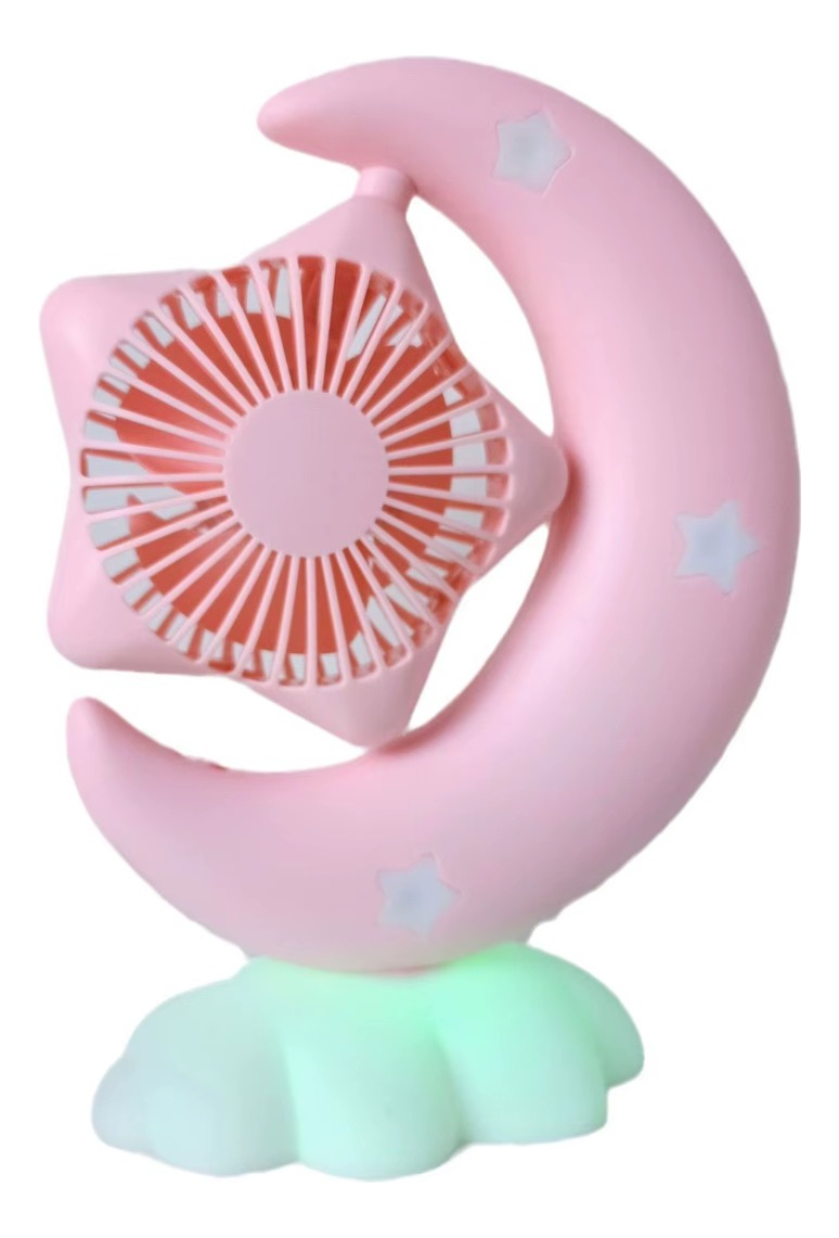 MINI VENTILADOR ESCRITORIO USB LUZ NOCTURNA NIÑOS NIÑAS LAU - 1