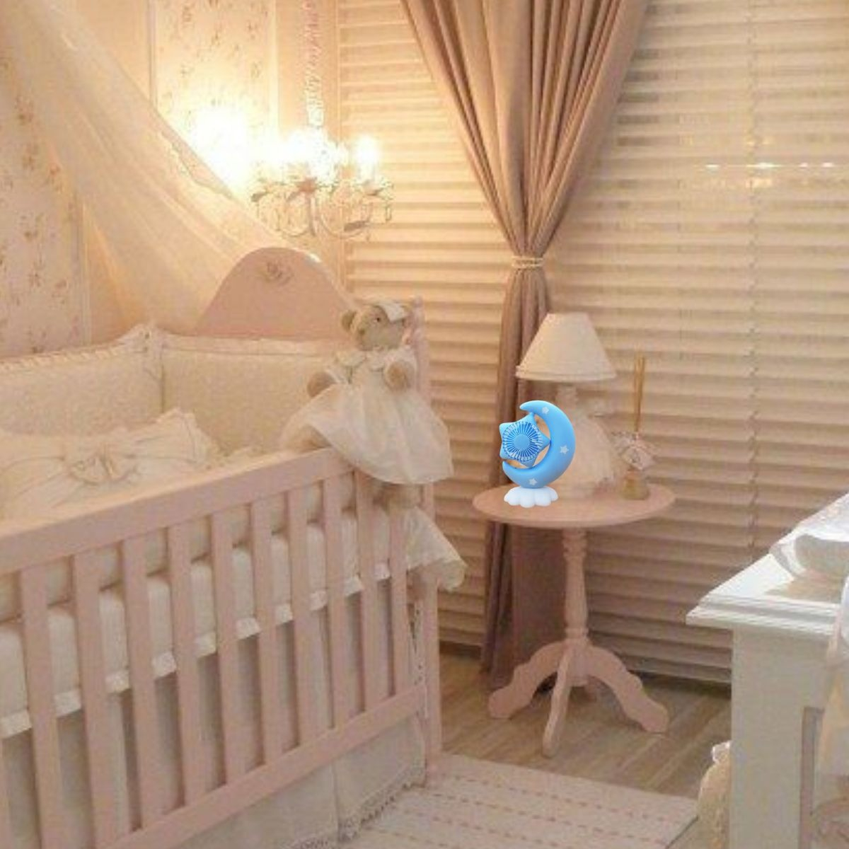 MINI VENTILADOR ESCRITORIO USB LUZ NOCTURNA NIÑOS NIÑAS LAU - 4