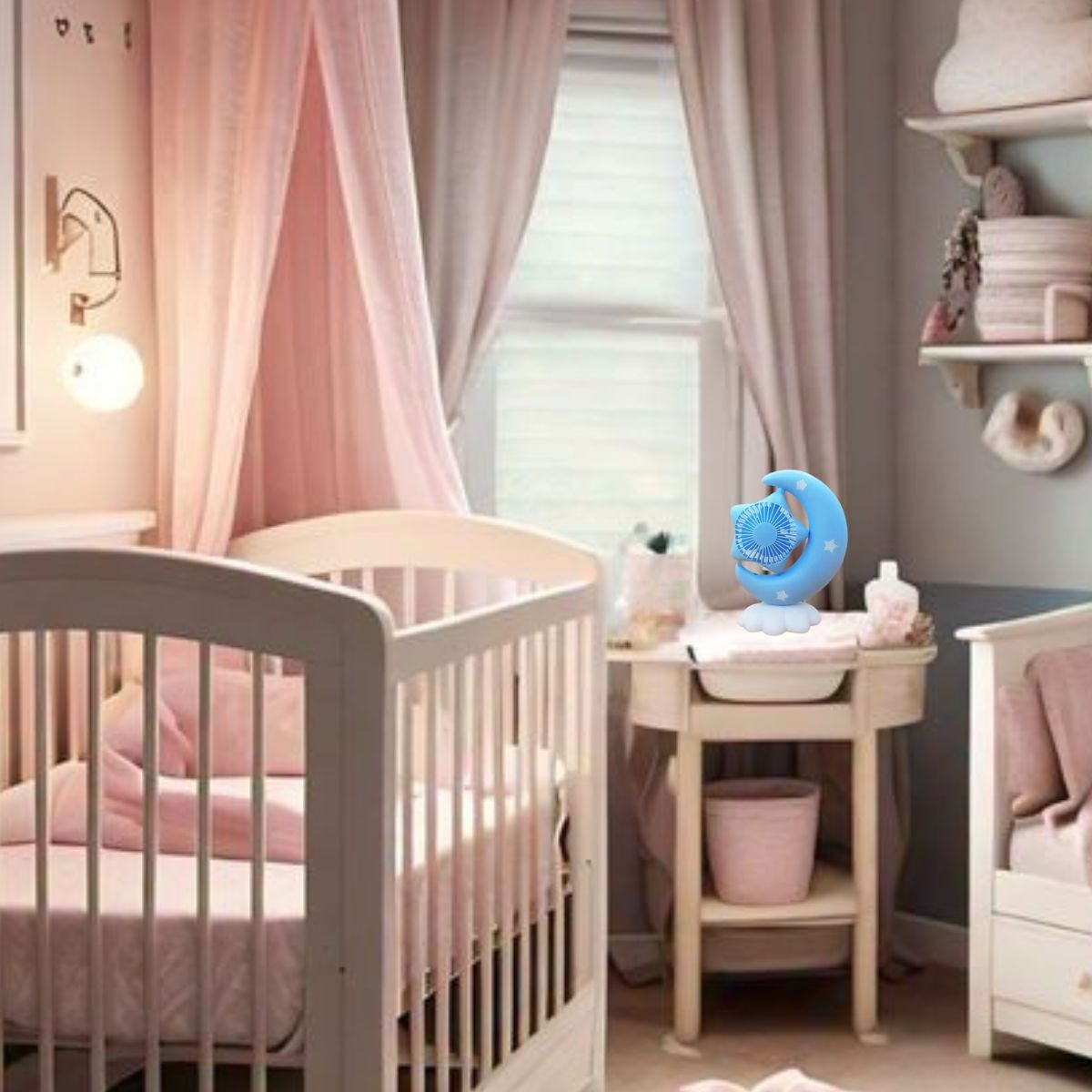 MINI VENTILADOR ESCRITORIO USB LUZ NOCTURNA NIÑOS NIÑAS LAU - 5