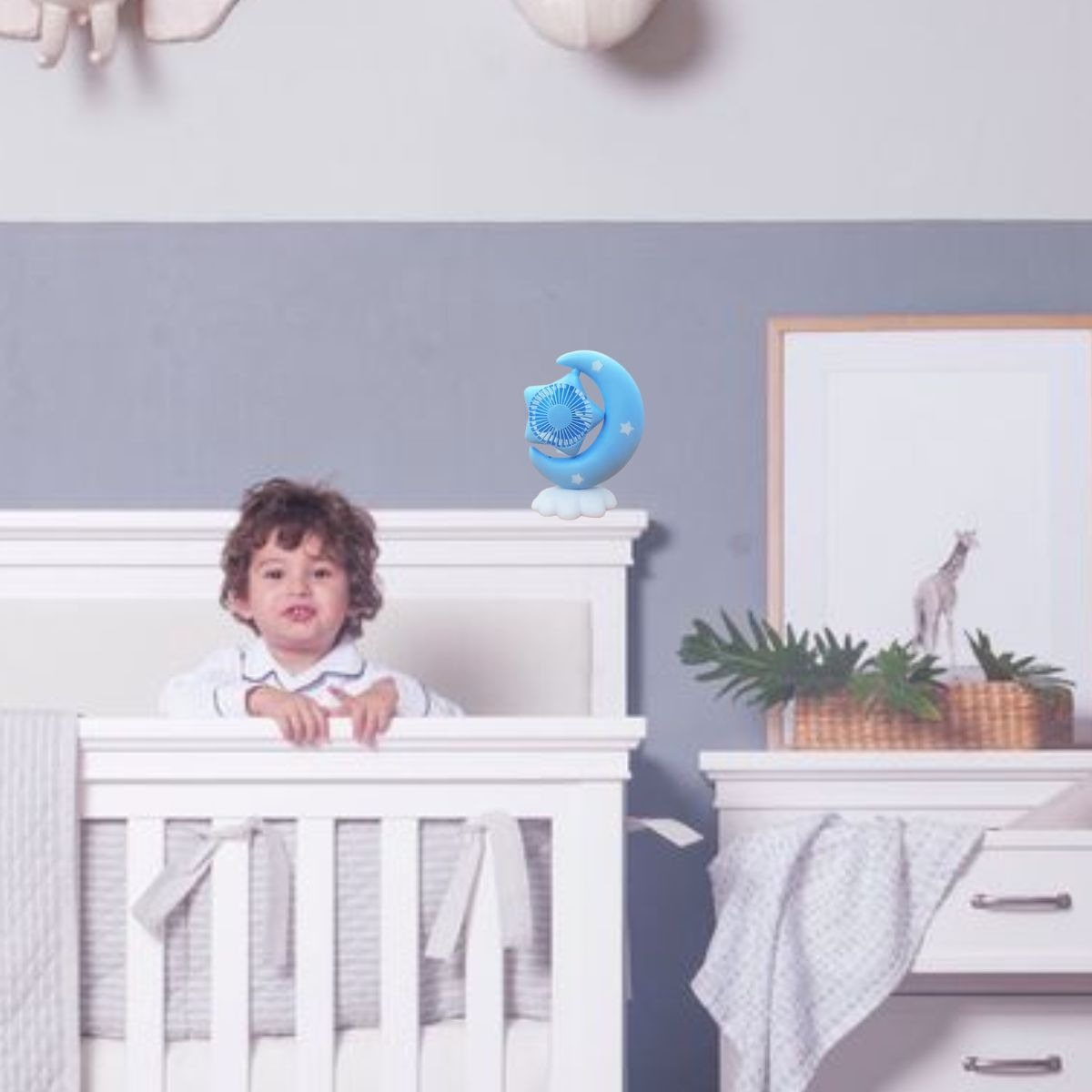 MINI VENTILADOR ESCRITORIO USB LUZ NOCTURNA NIÑOS NIÑAS LAU - 7