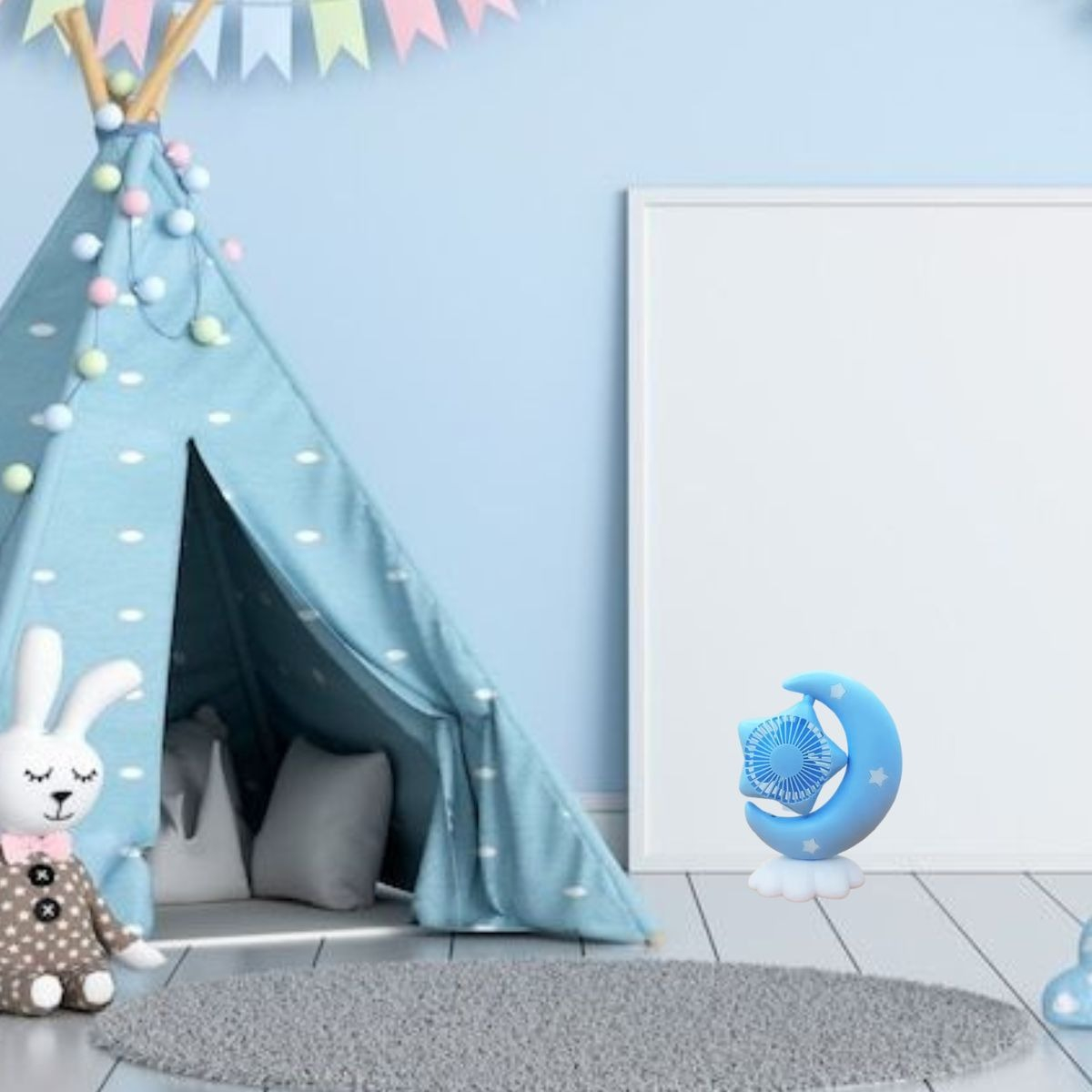 MINI VENTILADOR ESCRITORIO USB LUZ NOCTURNA NIÑOS NIÑAS LAU - 8