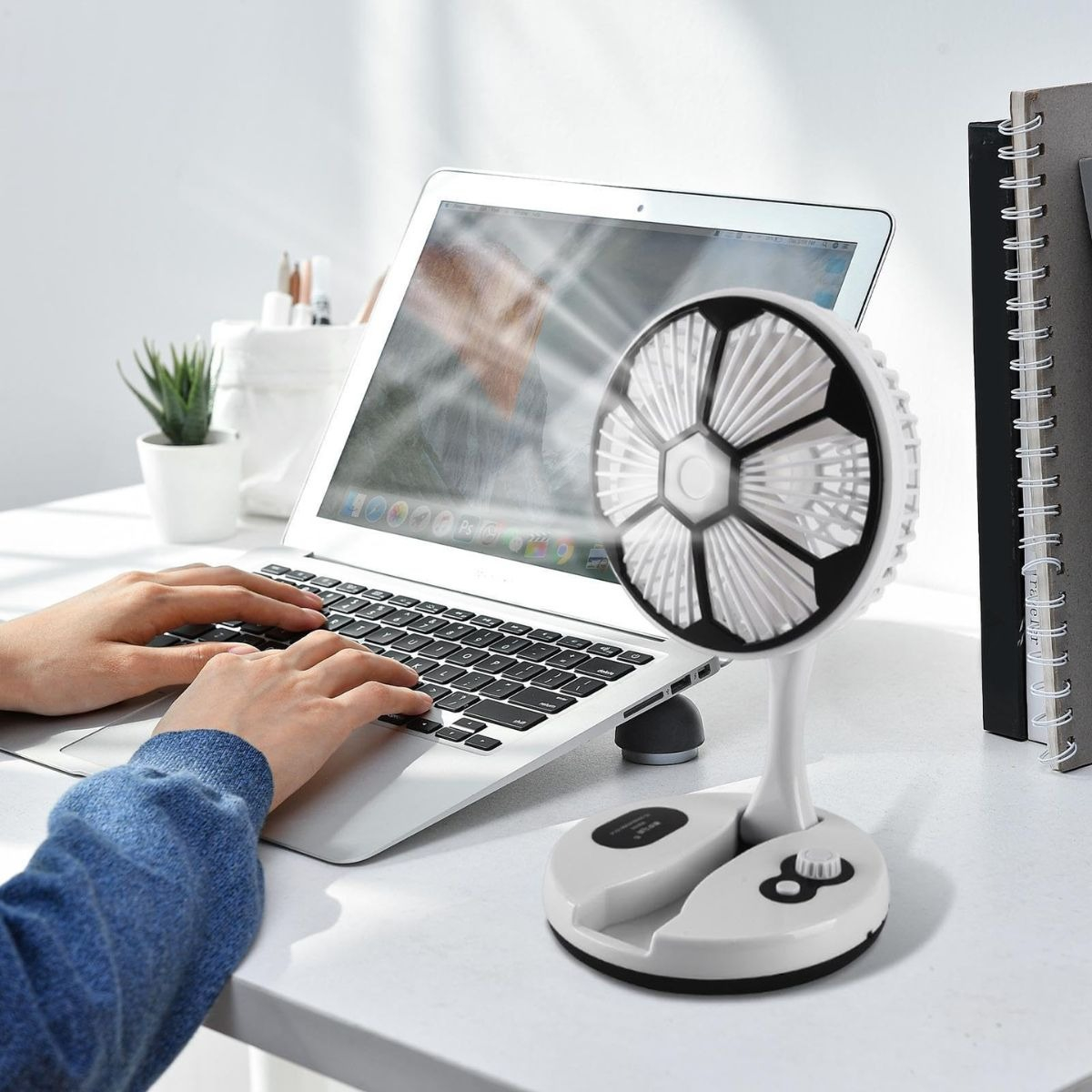 VENTILADOR PLEGABLE PORTÁTIL RECARGABLE USB VIAJE HOGAR LAU - 8