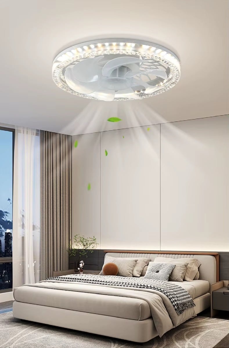 VENTILADOR TECHO LUZ LED DISEÑO MINIMALISTA HOGAR LAU - 3