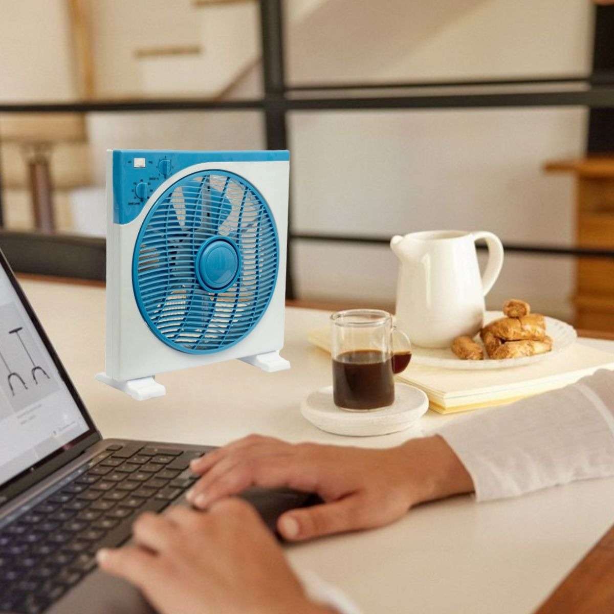 VENTILADOR ESCRITORIO 10¨ MESA PORTÁTIL OFICINA HOGAR LAU - 8