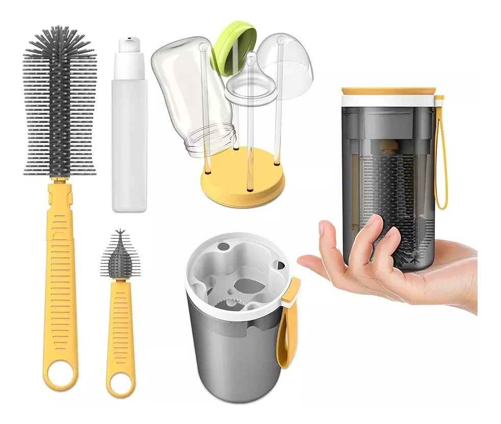 KIT CEPILLOS LIMPIEZA MAMADERA PORTÁTILES 6 PIEZAS BEBÉS LAU - 3