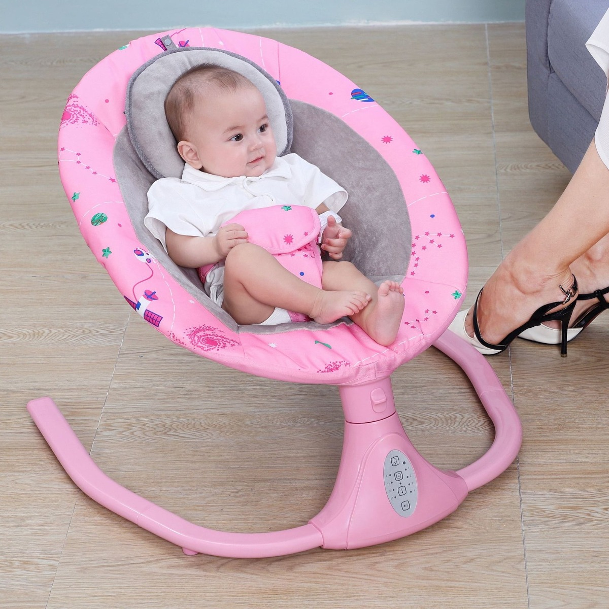SILLA MECEDORA TIPO CUNA COLUMPIO PORTATIL BEBE LAU - 7