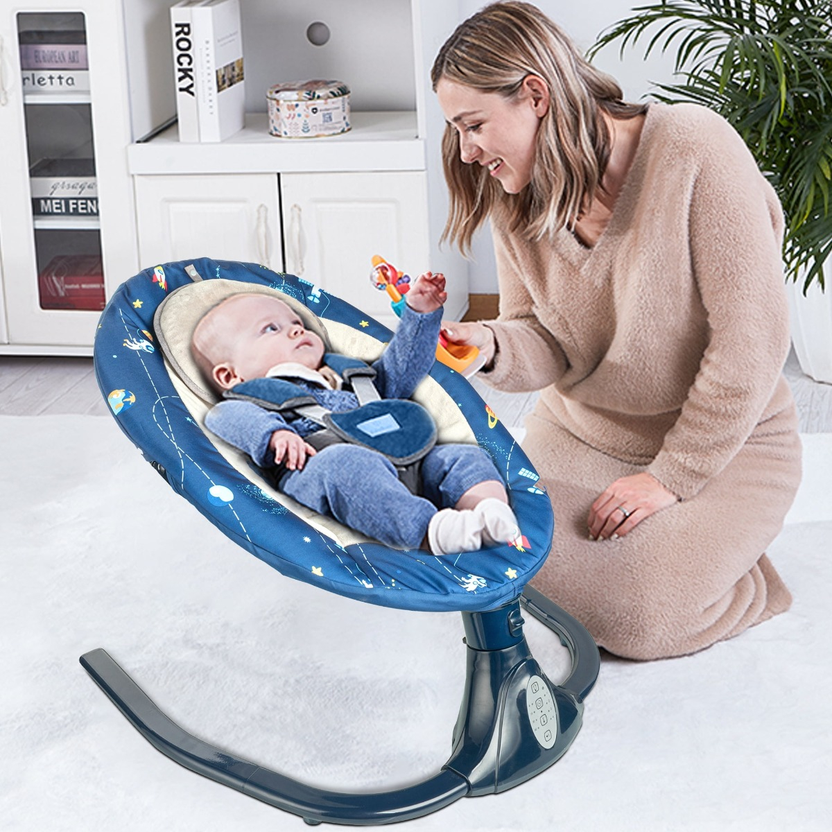 SILLA MECEDORA TIPO CUNA COLUMPIO PORTATIL BEBE LAU - 8