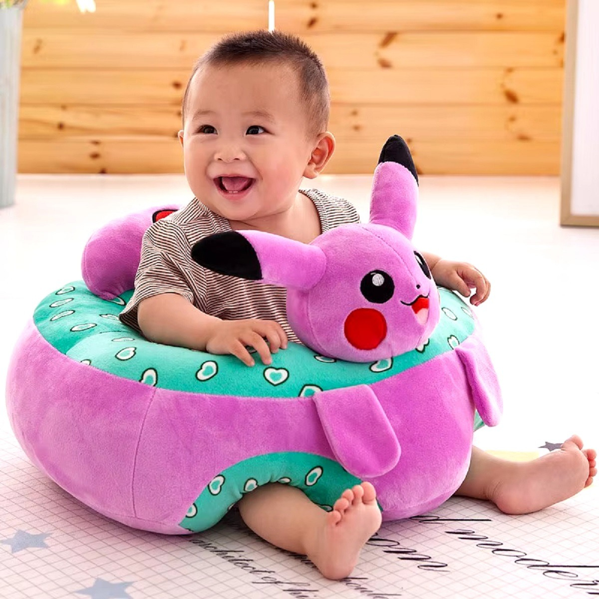 SILLA FELPA APRENDIZAJE BEBÉ DISEÑO ANIMALES DIVERTIDOS LAU - 6