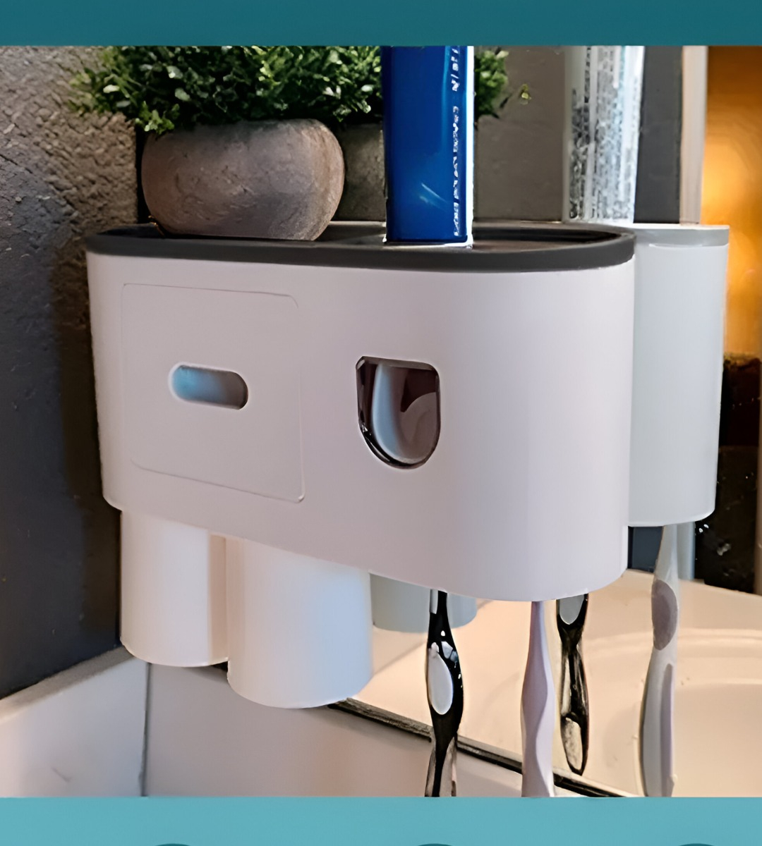 SOPORTE CEPILLOS DIENTES DISPENSADOR PASTA ORGANIZADOR JHN - 10