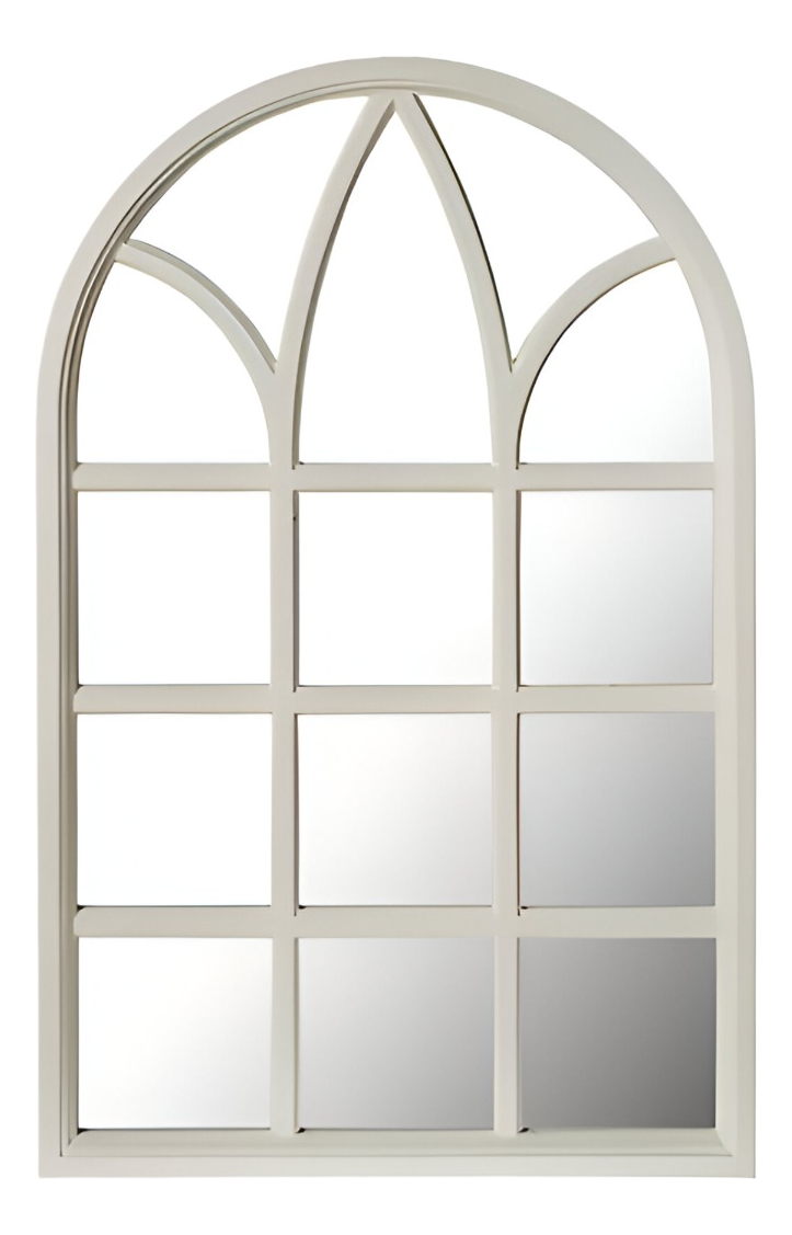 ESPEJO DECORATIVO BLANCO DISEÑO VENTANA CATEDRAL JHN - 1