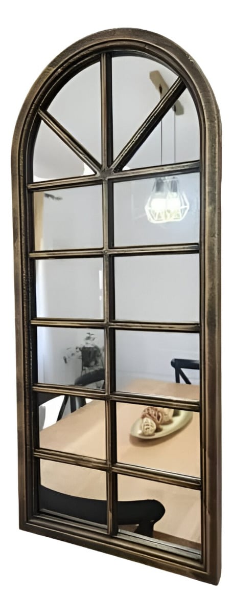 ESPEJO PARED DECORATIVO VENTANA CATEDRAL VINTAGE DORADO JHN - 1
