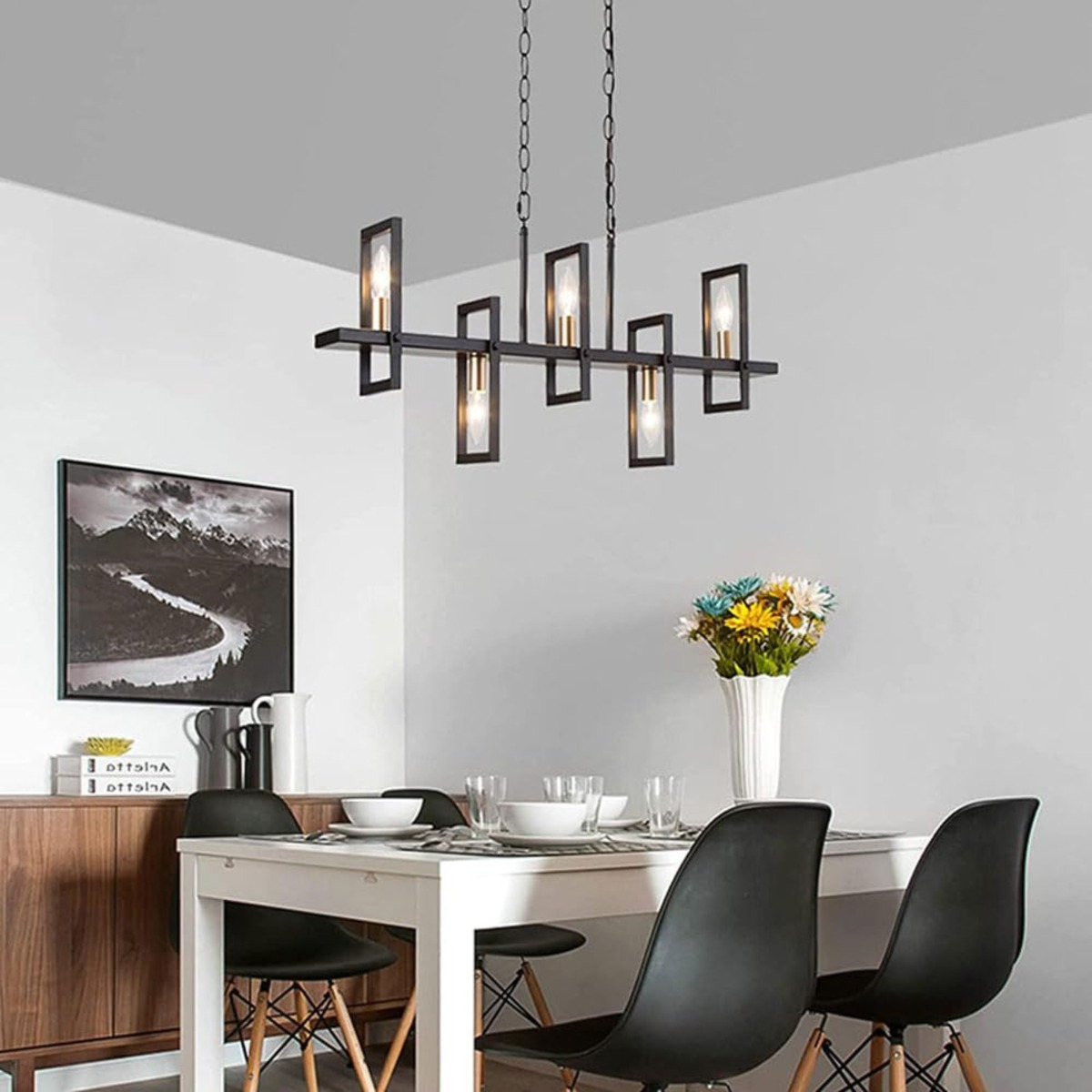 LAMPARA COLGANTE CANDELABRO MODERNO 6 LUCES SALA COCINA LAU - 6