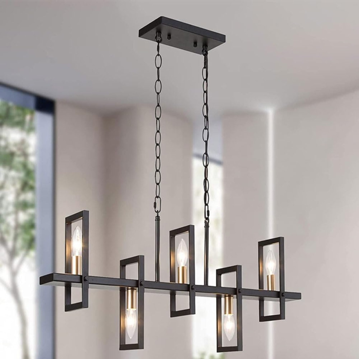 LAMPARA COLGANTE CANDELABRO MODERNO 6 LUCES SALA COCINA LAU - 7