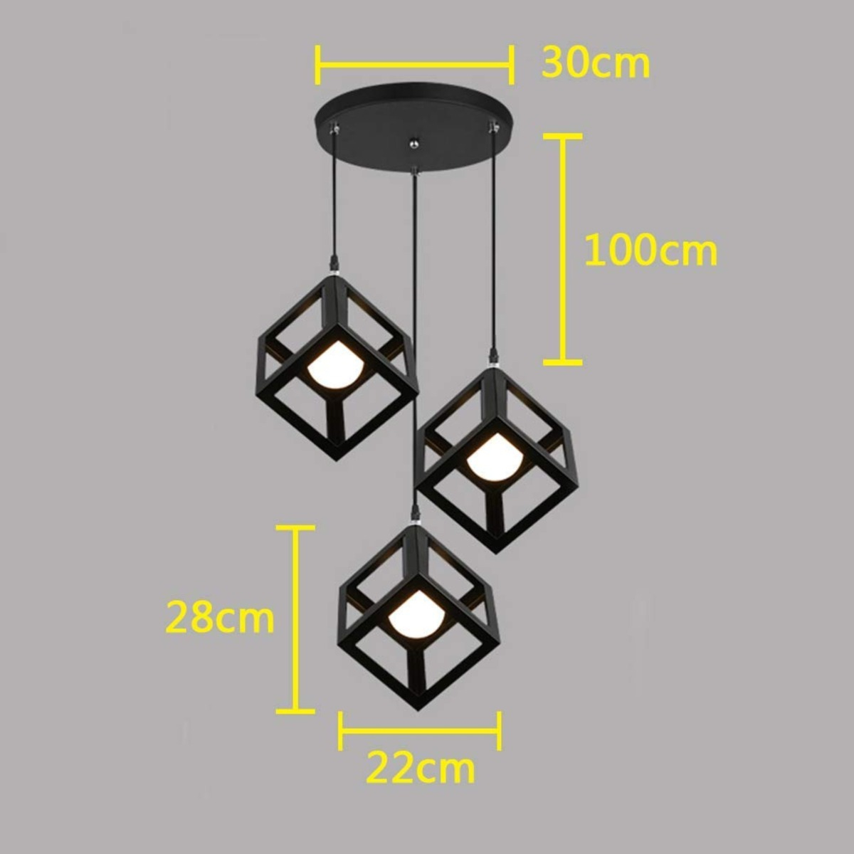 LAMPARA COLGANTE GEOMETRICO CUBO MODERNA HOGAR LAU - 7