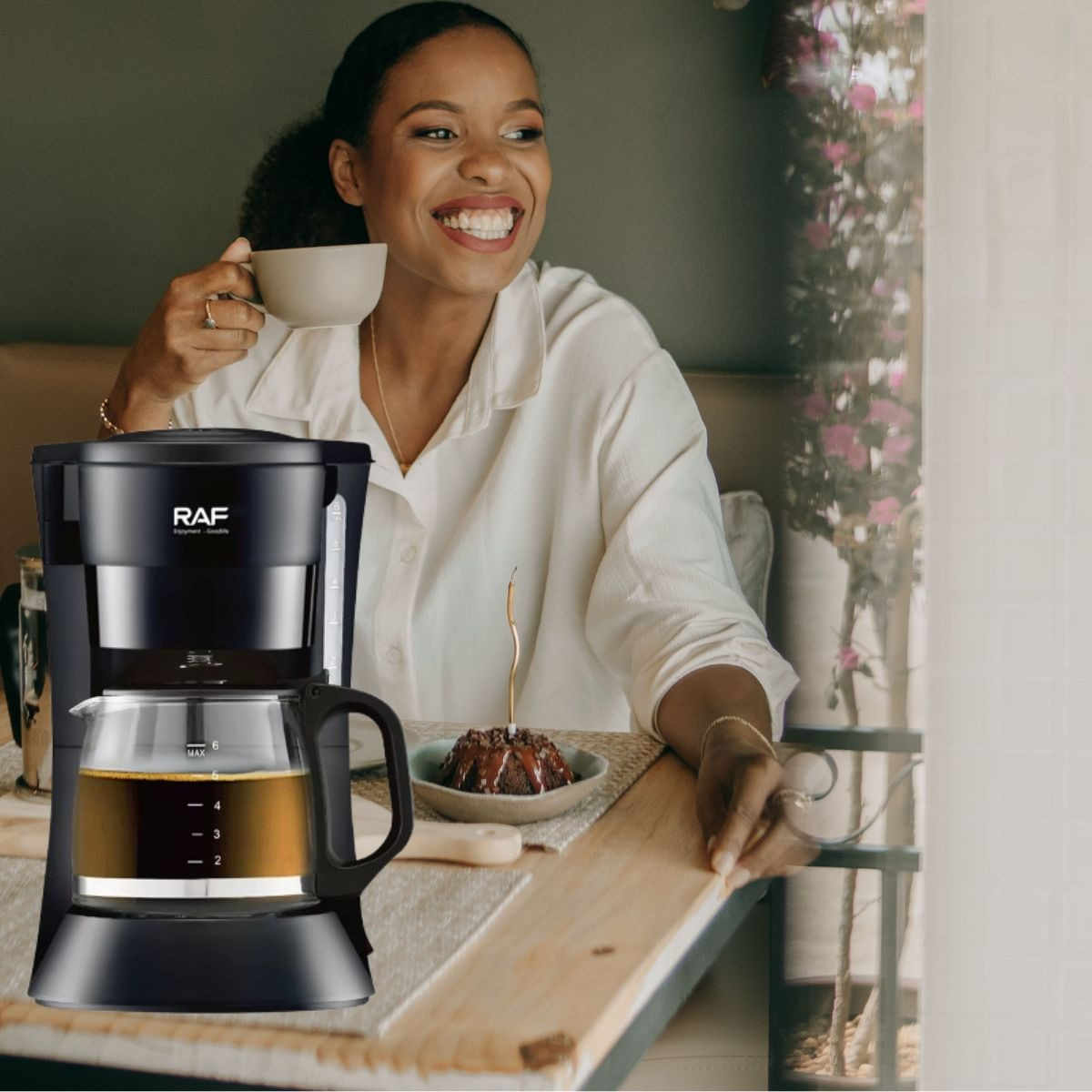 CAFETERA GOTEO SEMI AUTOMÁTICA 6 TAZAS DOMÉSTICO JHN - 4