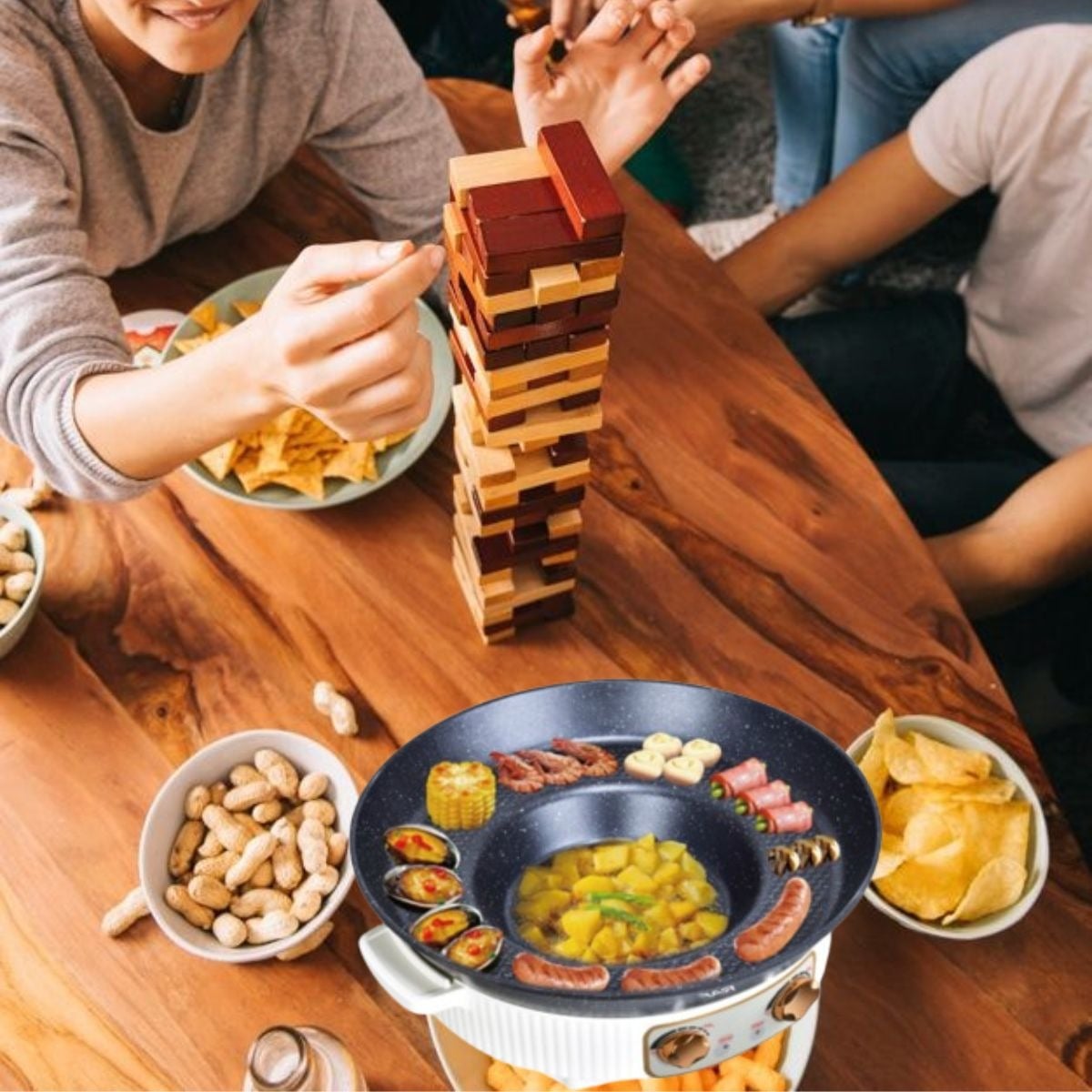 OLLA SARTÉN ELÉCTRICA MULTIFUNCIONAL 2L COCINA VERSÁTIL JHN - 5