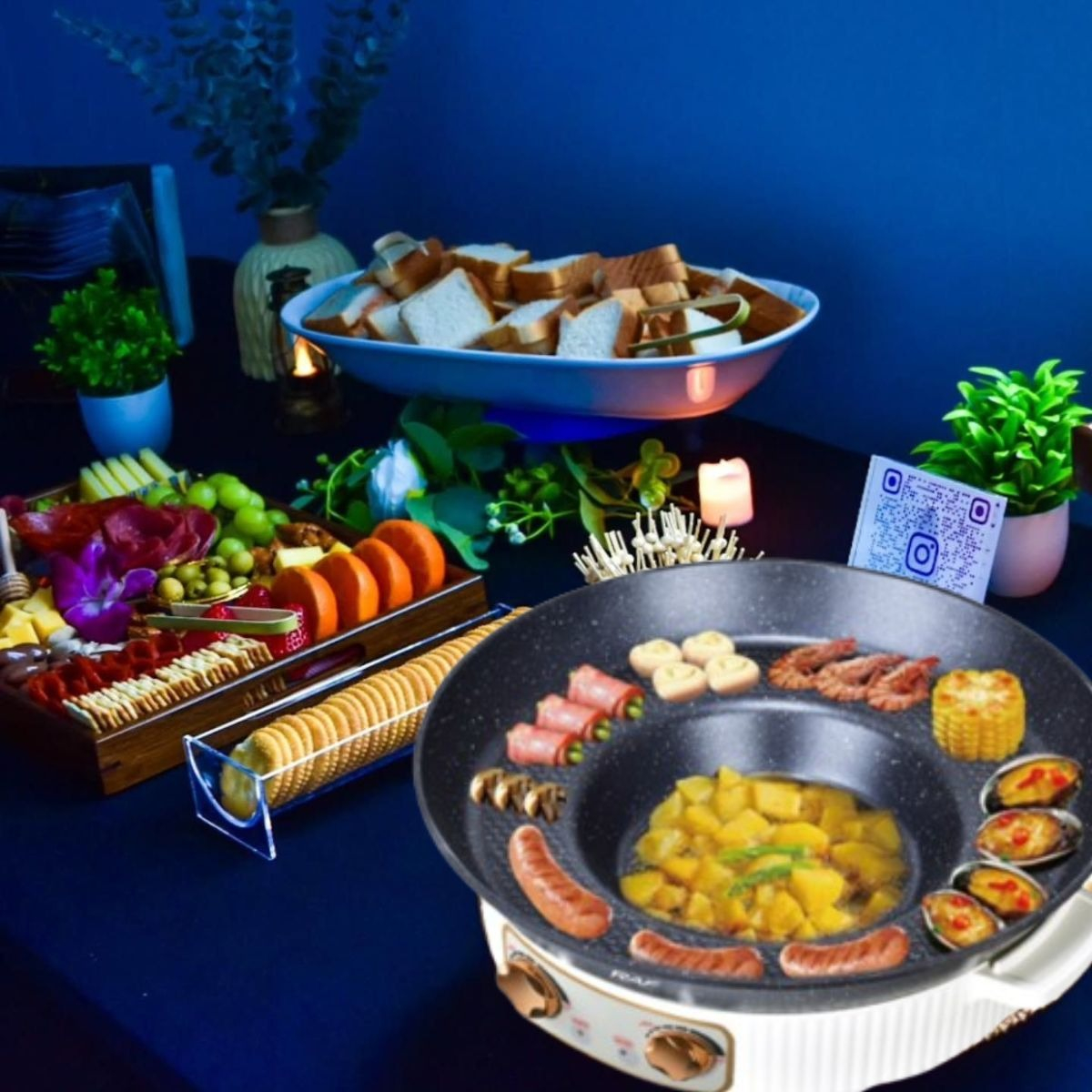 OLLA SARTÉN ELÉCTRICA MULTIFUNCIONAL 2L COCINA VERSÁTIL JHN - 10