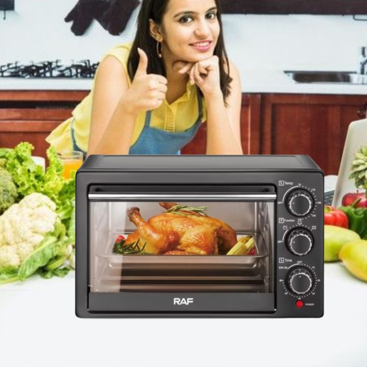 HORNO ELÉCTRICO VERSÁTIL COCCIÓN UNIFORME 1200W JHN - 5