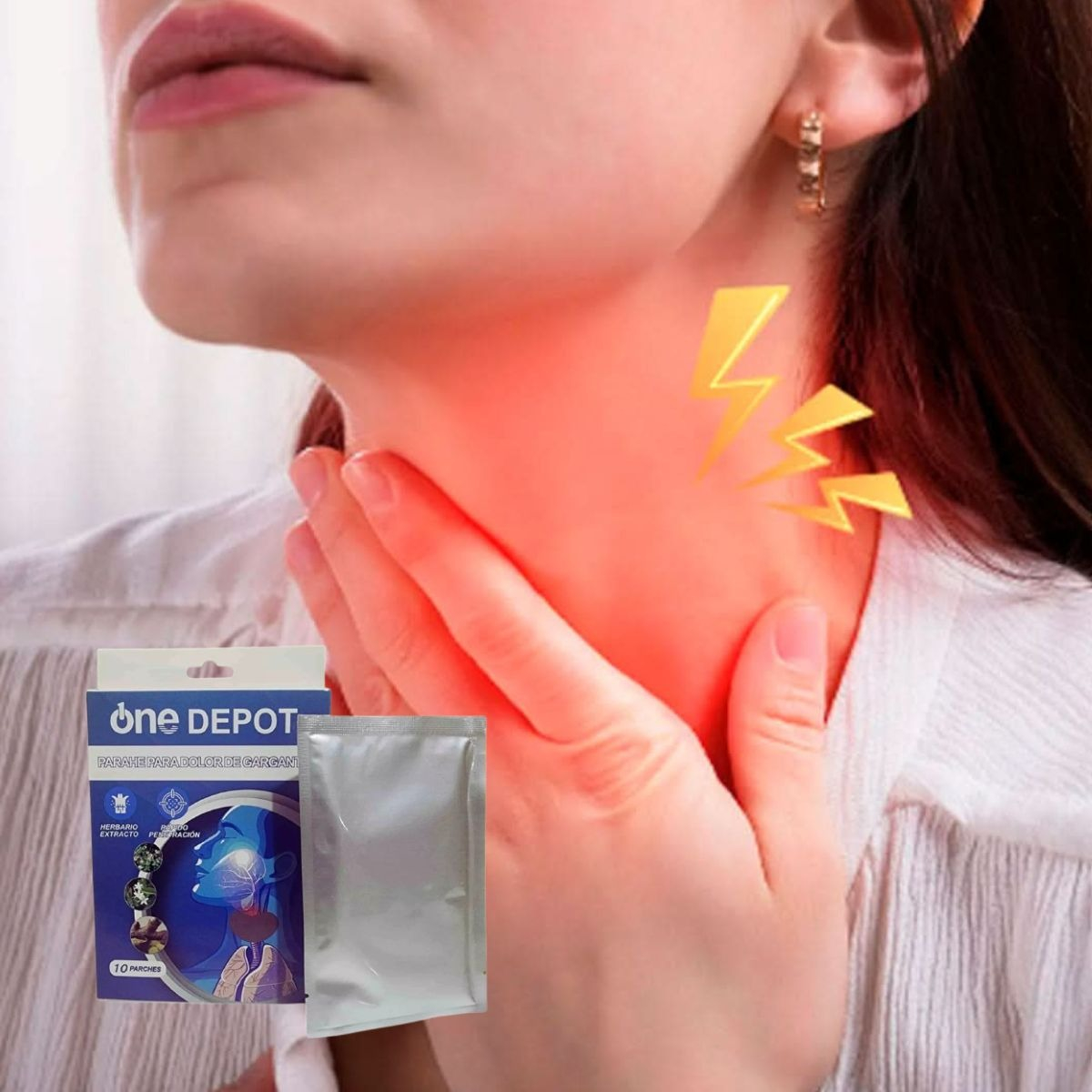 PARCHE HERBAL TOS DOLOR GARGANTA ALIVIO DURADERO 6 PACK JHN - 8