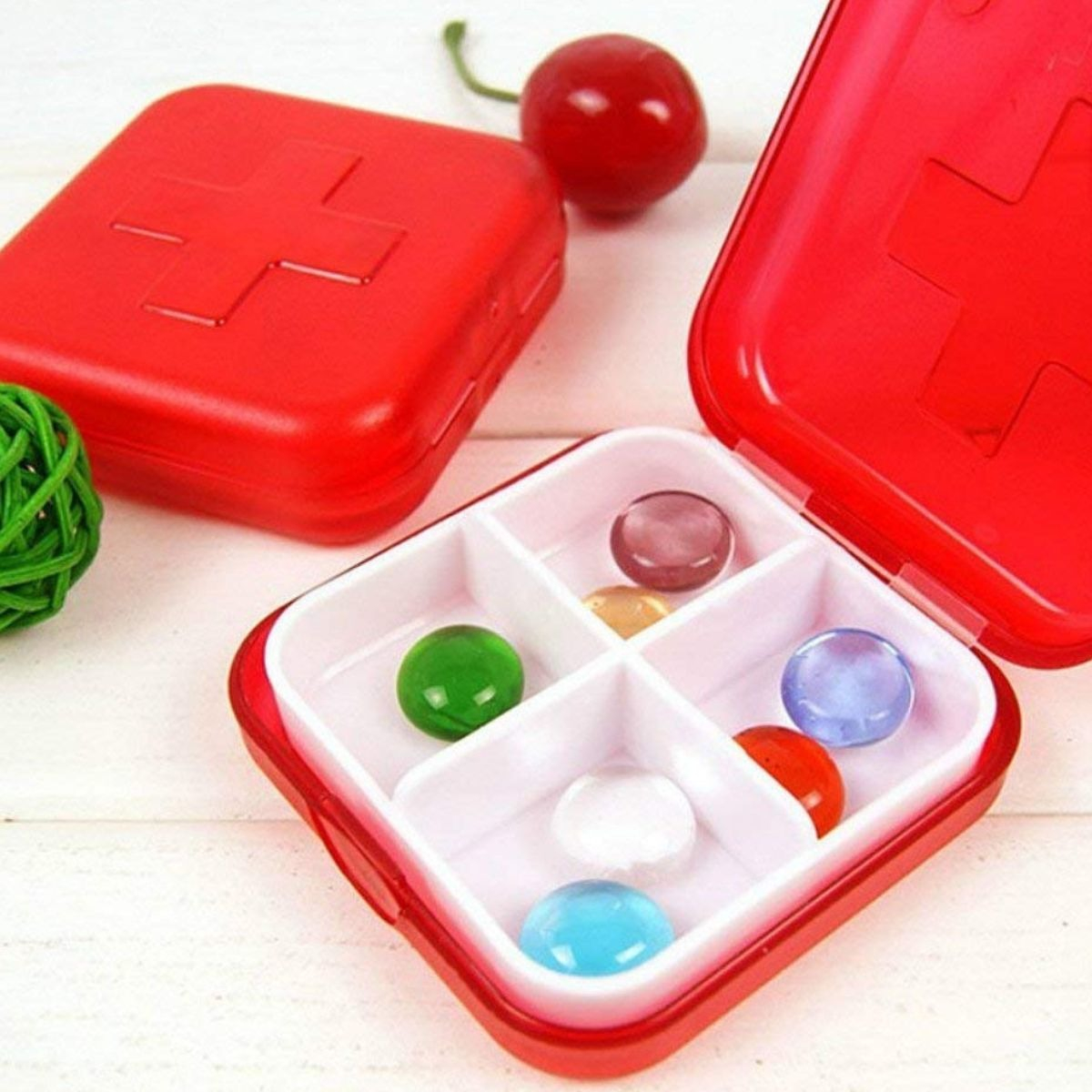 SET 6 PASTILLERO PLASTICO 4 COMPARTIMIENTOS MEDICAMENTOS LAU - 2