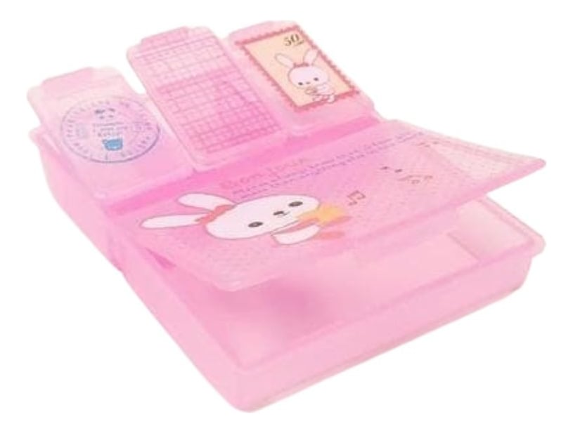 SET 6 PASTILLERO MINI CAJA ANIMADO ROSA PORTATIL LAU - 1