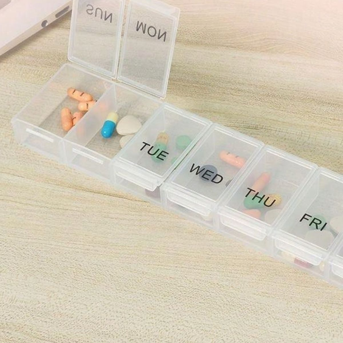 SET 8 PASTILLERO DIARIO 7 COMPARTIMIENTO PORTATIL LAU - 6