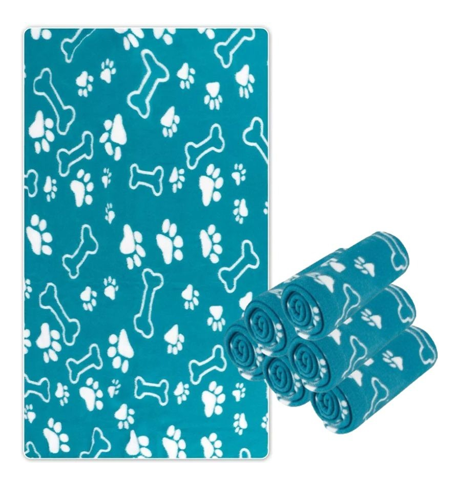 SET 3 MANTA TERMICA PARA MASCOTAS DISEÑO HUELLA 90X60 CM LAU - 1