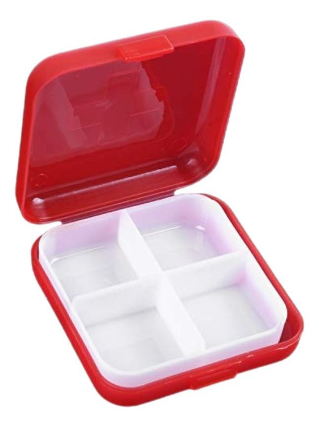 SET 6 PASTILLERO ROJO 4 COMPARTIMIENTOS MEDICAMENTOS LAU - 1