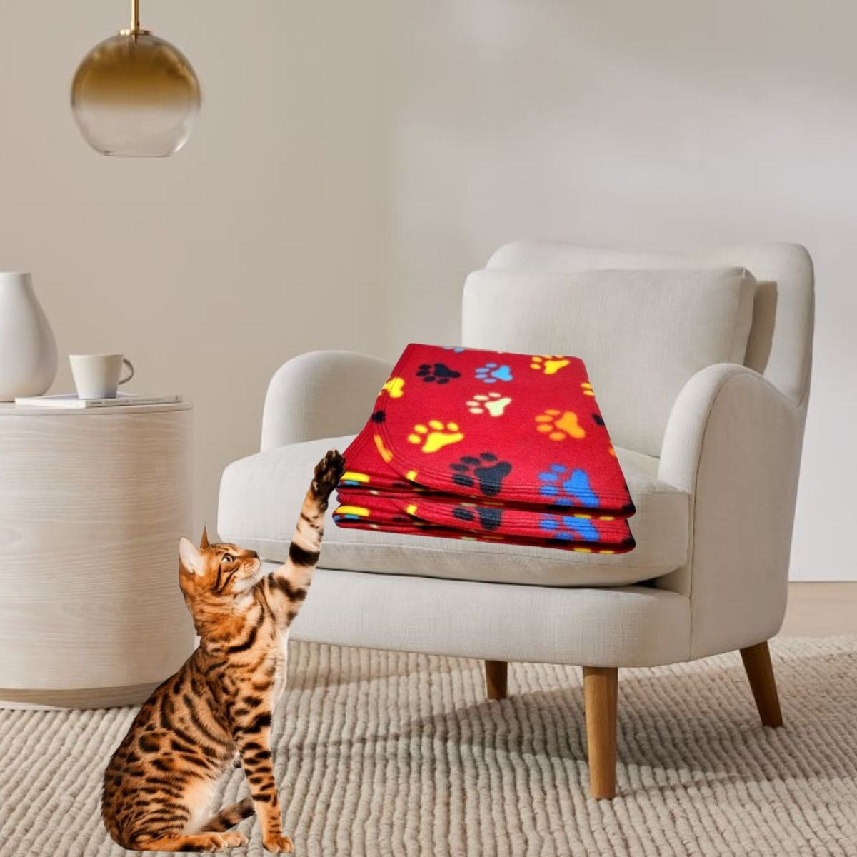 SET 3 MANTAS  PARA MASCOTAS SUAVES PERRO GATOS 100X70CM LAU - 5