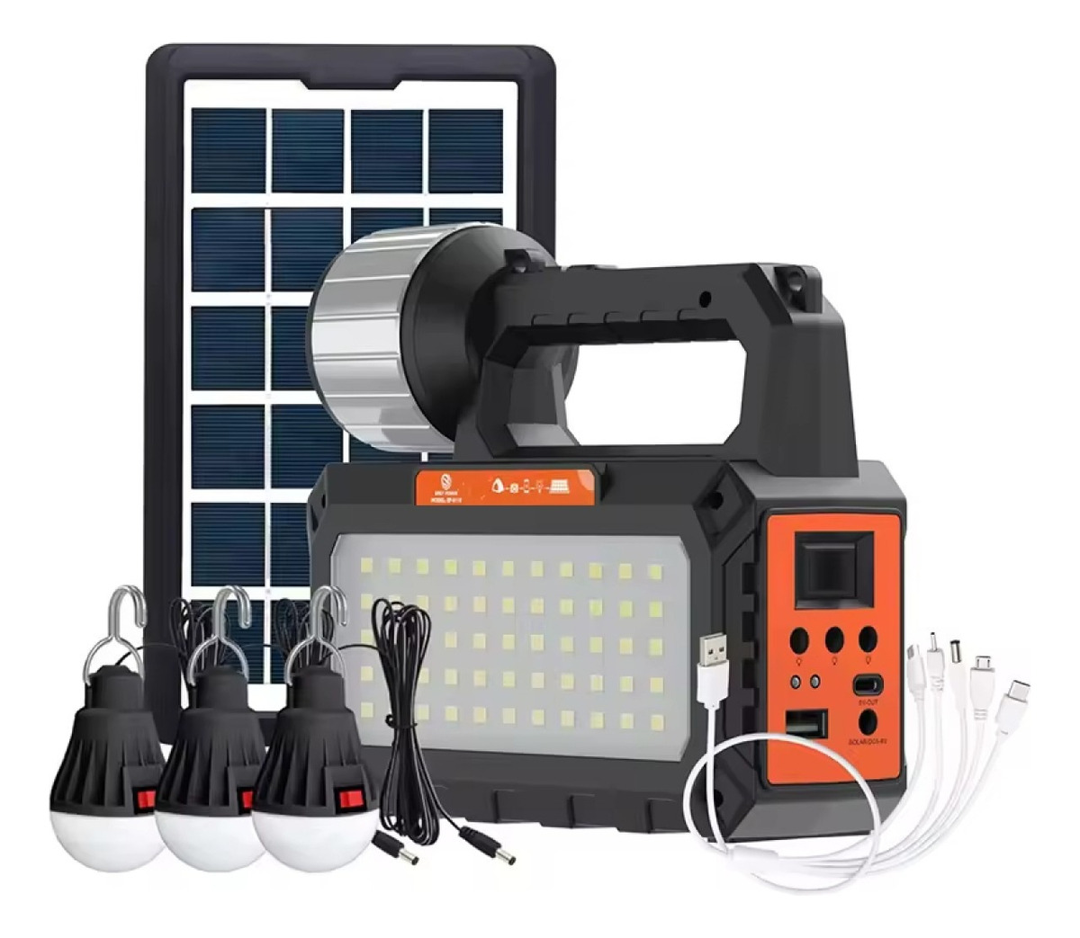 KIT LINTERNA SOLAR 4 EN 1 CAMPING EMERGENCIA USO DIARIO LAU - 1