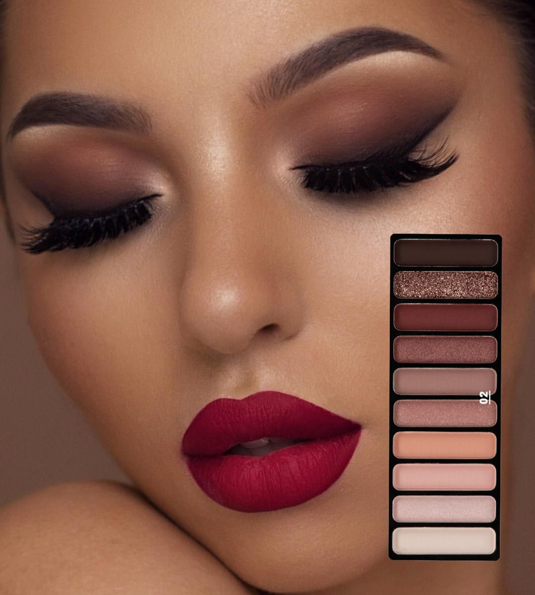 SET 2 SOMBRA OJOS PALETA MULTIFUNCIONAL POLVO 10 COLORES JHN - 4
