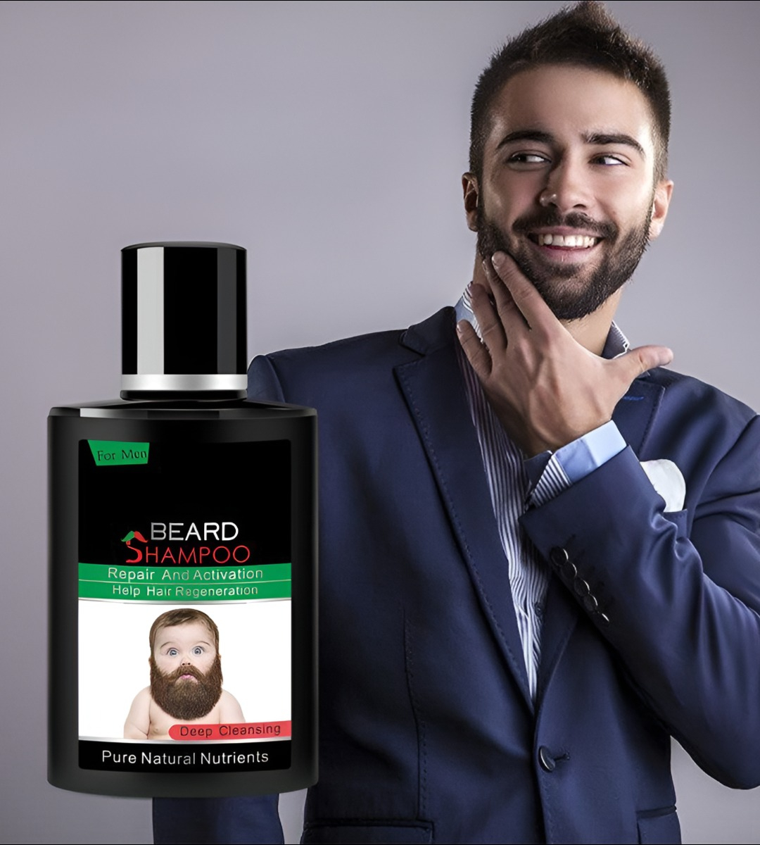 SET 2 SHAMPOO CUIDADO BARBA LIMPIA SUAVE REPARA REGENERA JHN - 10