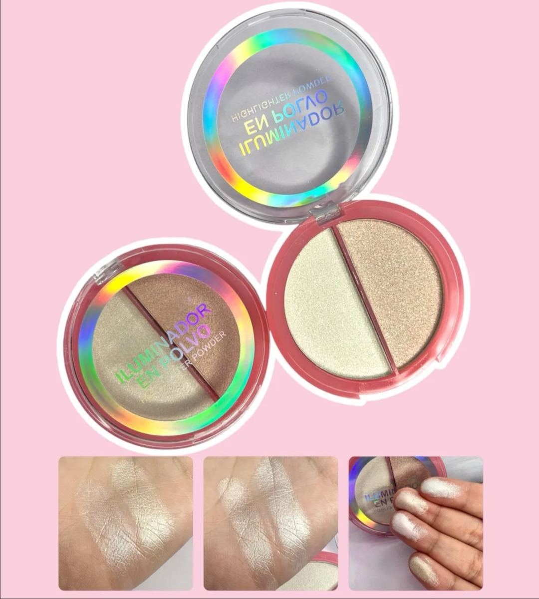 SET 3 ILUMINADOR FACIAL ROSTRO POLVO 2 TONOS JHN - 2