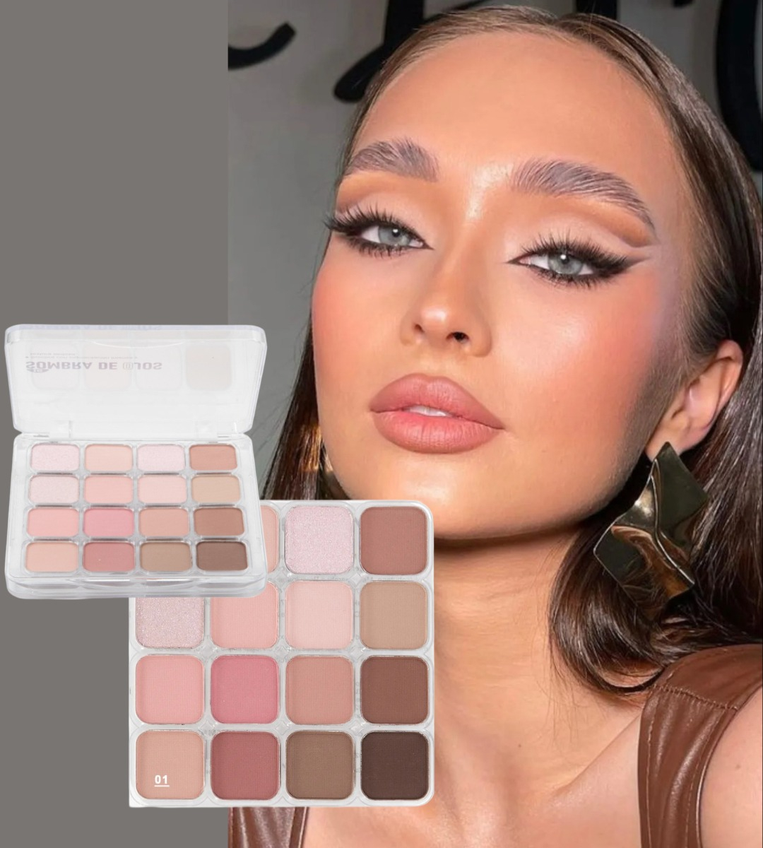 SOMBRA DE OJOS PALETA MULTIFUNCIONAL POLVO JHN - 9