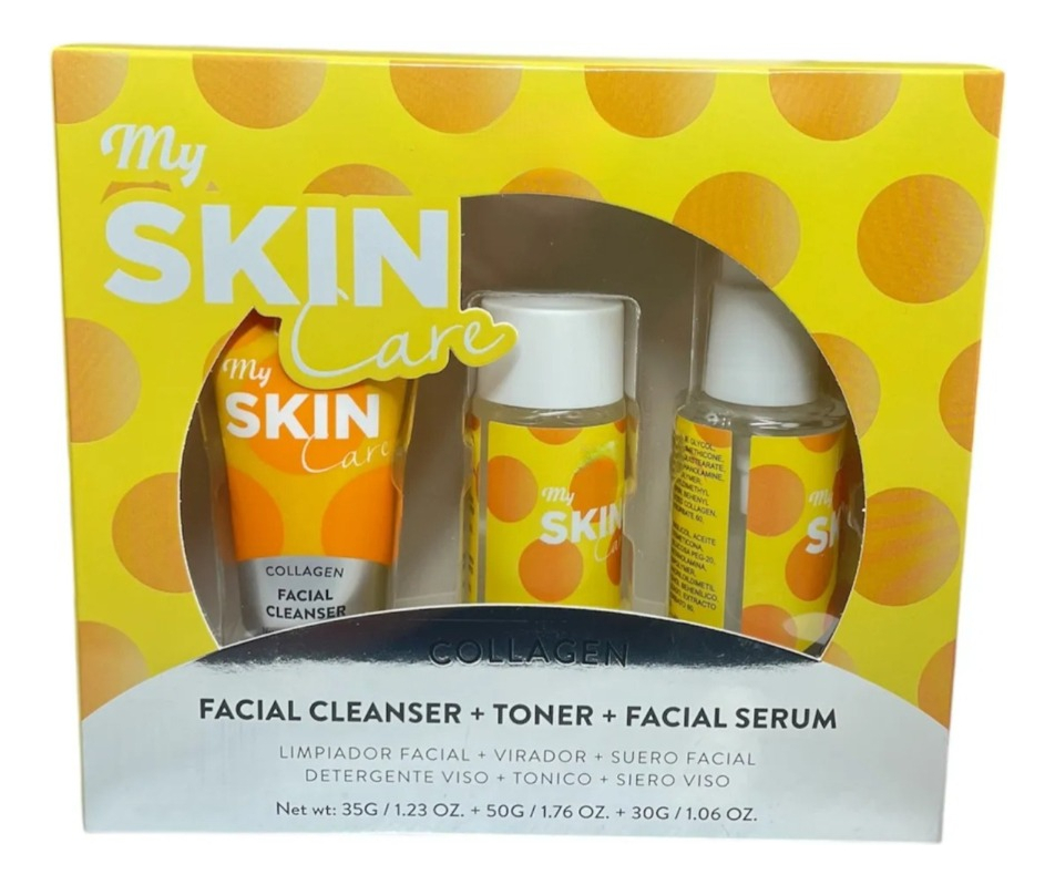 KIT SKINCARE COLÁGENO LIMPIADOR TÓNICO SERUM FACIAL JHN - 1
