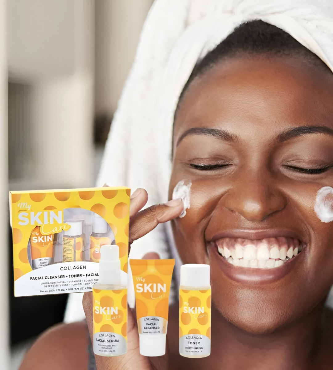 KIT SKINCARE COLÁGENO LIMPIADOR TÓNICO SERUM FACIAL JHN - 7