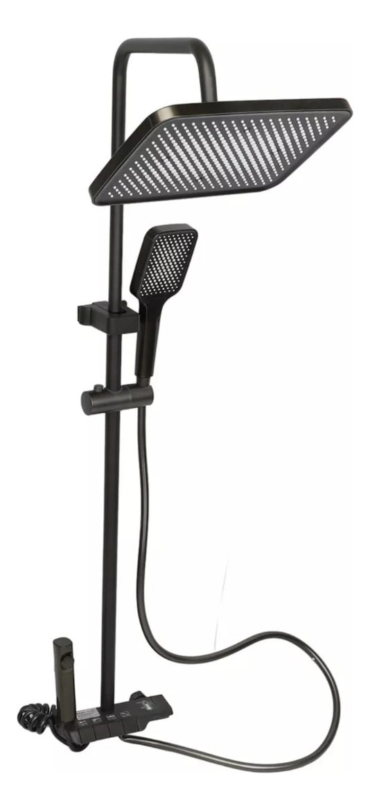 REGADERA DUCHA CUADRADA COLUMNA ALTA PRESIÓN SPRAY 4EN1 JHN - 3