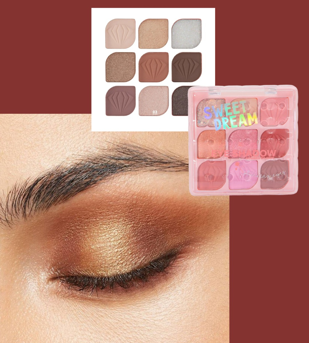 SET 2 SOMBRA OJOS PALETA MULTIFUNCIONAL POLVO 9 COLORES JHN - 8