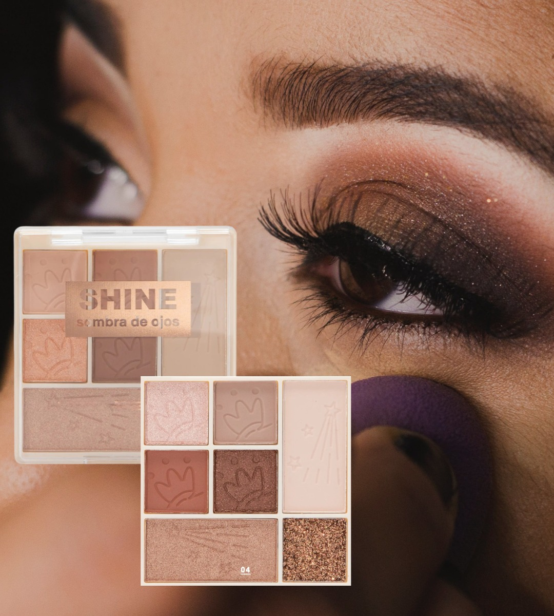 SET 3 SOMBRA OJOS PALETA MULTIFUNCIONAL POLVO 6 COLORES JHN - 3