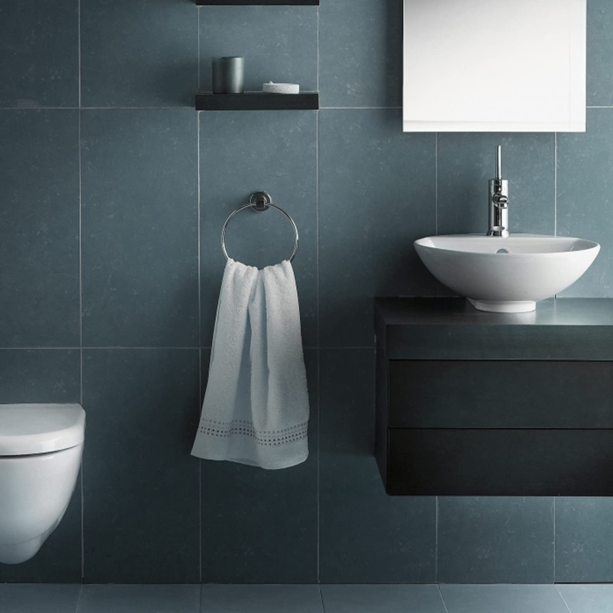 TOALLERO FORMA ANILLO BAÑO SOPORTE PARED MANO LAU - 4