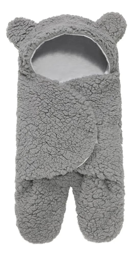 SACO DORMIR FORMA OSITO CAPUCHA POLAR CALIDO BEBE LAU - 1