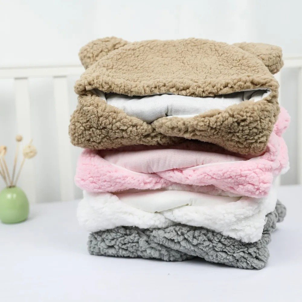 SACO DORMIR FORMA OSITO CAPUCHA POLAR CALIDO BEBE LAU - 5