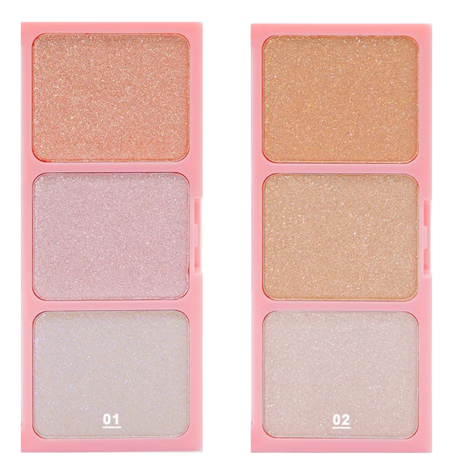 SET 3 ILUMINADOR POLVO 3 COLORES LUMINOSIDAD BRILLO JHN - 3