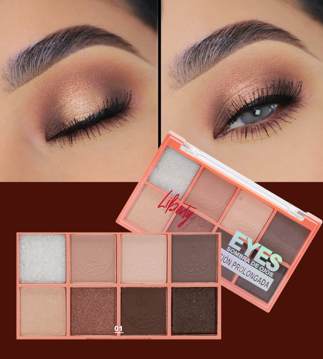 SET 3 SOMBRA OJOS PALETA VIBRANTE DURACIÓN PROLONGADA JHN - 8