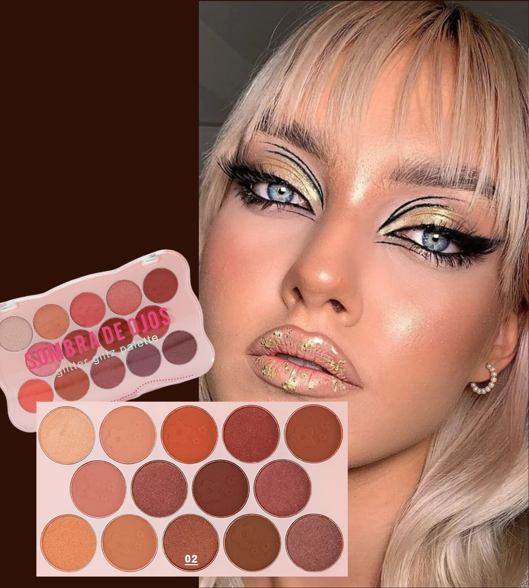 SOMBRA OJOS PALETA 14 TONOS VIBRANTE SUAVE DURADERA JHN - 7