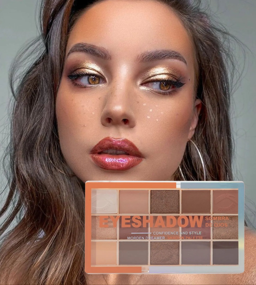 SET 2 SOMBRA OJOS PALETA 15 TONOS VIBRANTE DURADERA JHN - 7