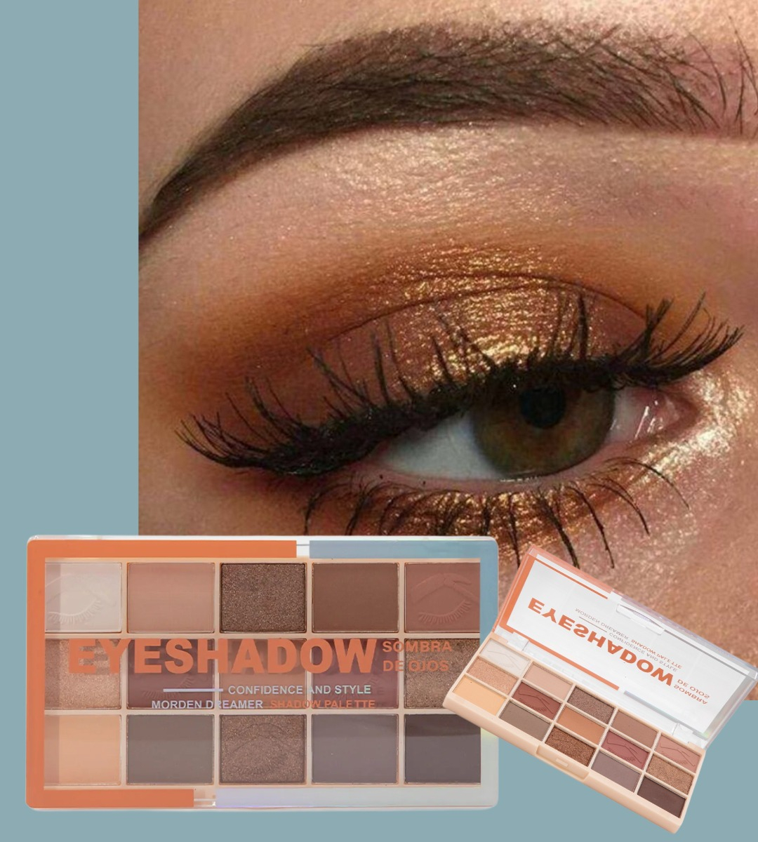 SET 2 SOMBRA OJOS PALETA 15 TONOS VIBRANTE DURADERA JHN - 9
