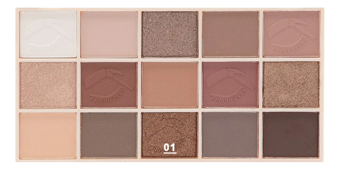 SET 2 SOMBRA OJOS PALETA 15 TONOS VIBRANTE DURADERA JHN - 10