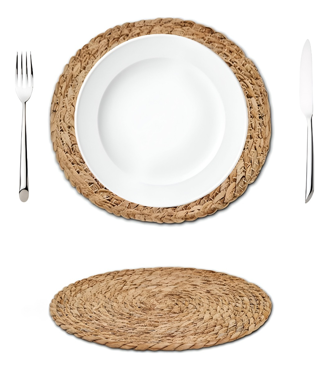SET 3 MANTELES INDIVIDUALES MIMBRE MESA DECORATIVO JHN - 3